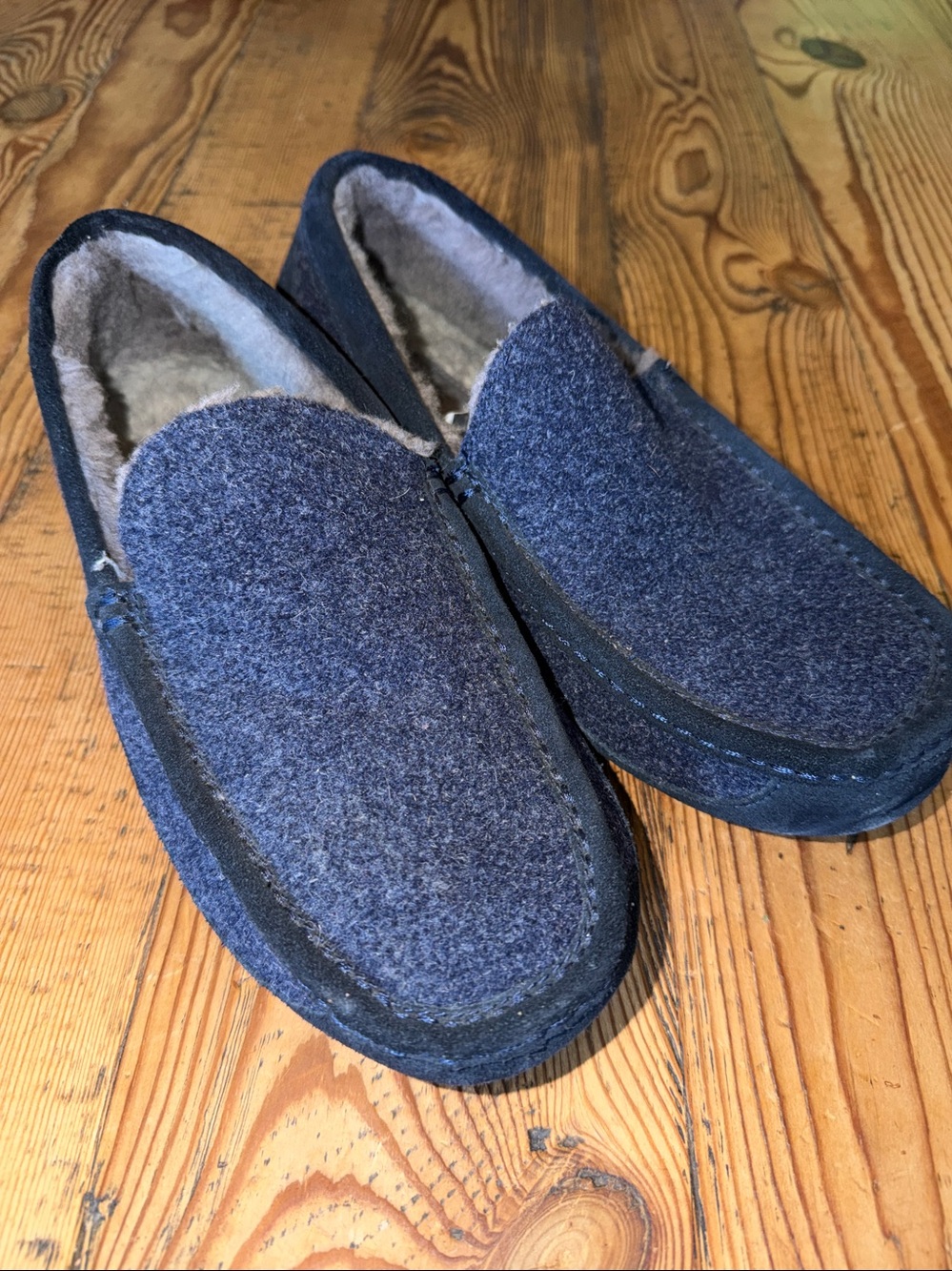 UGG Ascot Wool Navy/Grey Loafer Slipper - Mens -11US